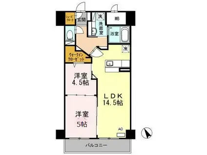 COCO MARINI(2LDK/4階)の間取り写真