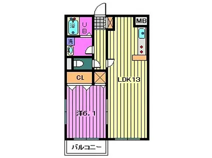 クレード(1LDK/2階)の間取り写真
