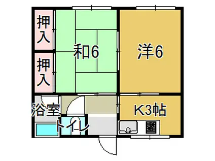 ロッジ滑石(2K/2階)の間取り写真