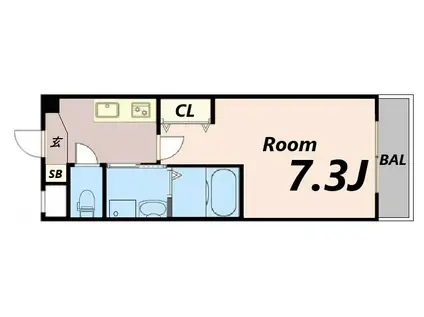 SPRING南塚口(1K/1階)の間取り写真
