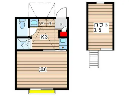 HOT.ハイム(1K/2階)の間取り写真