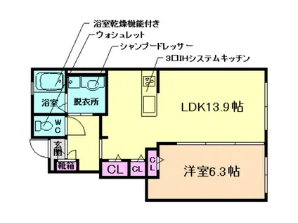 パルフェ(1LDK/1階)の間取り写真