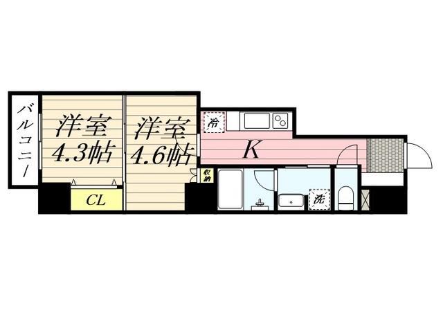 CLASSEUM飯田橋 クラシアム飯田橋(2K/3階)の間取り写真