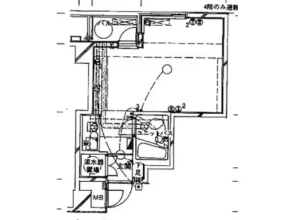 朝日八丁堀マンション(ワンルーム/4階)の間取り写真