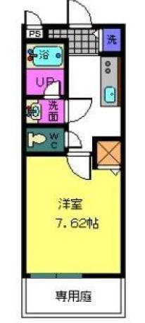 レジデンスK.I(1K/1階)の間取り写真