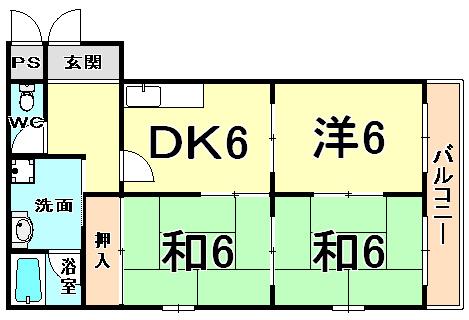 メゾン・ド・ファミーユ(3DK/3階)の間取り写真