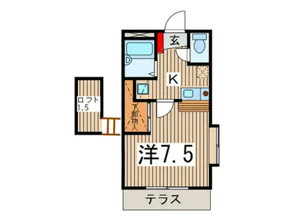 ヴィラサンライズ(1K/1階)の間取り写真