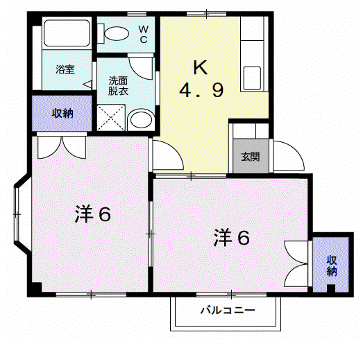 イマージュIII(2K/1階)の間取り写真