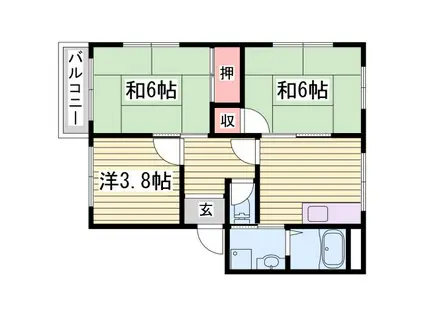 グリーンハイツ白浜(3K/1階)の間取り写真