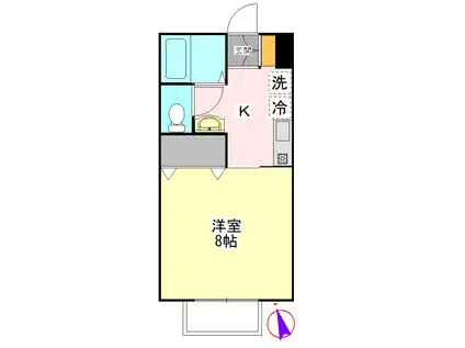 トミーズTAKESATO(1K/1階)の間取り写真