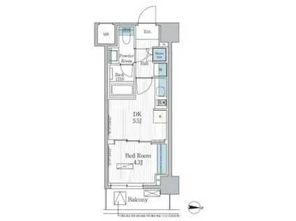 パークアクシス東陽町レジデンス(1DK/2階)の間取り写真