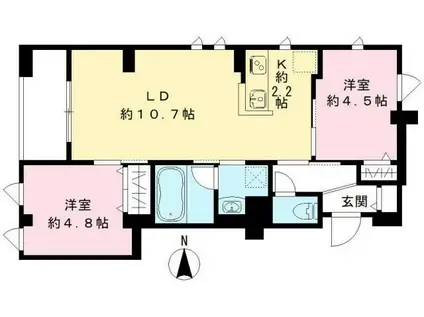 北品川テラス(2LDK/2階)の間取り写真