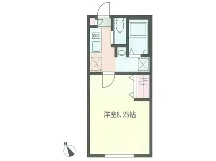 グランシャリオ(1K/2階)の間取り写真