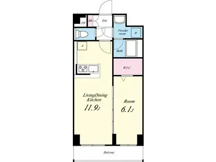 スカイガーデン錦糸町(1LDK/4階)の間取り写真