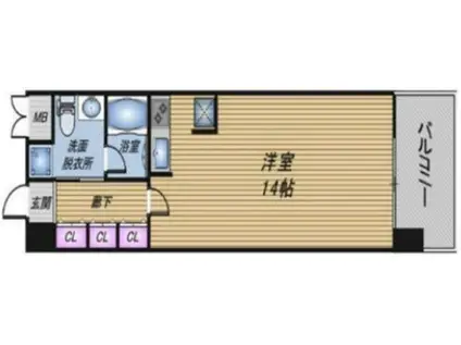 エグゼレジデンスタワー(ワンルーム/7階)の間取り写真