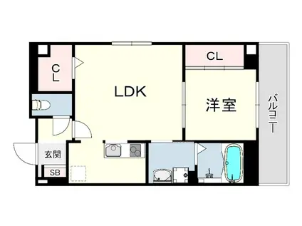 サンシエ神戸元町(1LDK/4階)の間取り写真