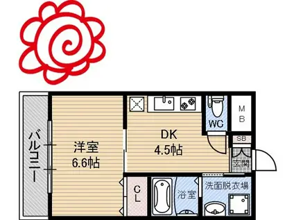 ヒットメゾン大智(1DK/1階)の間取り写真