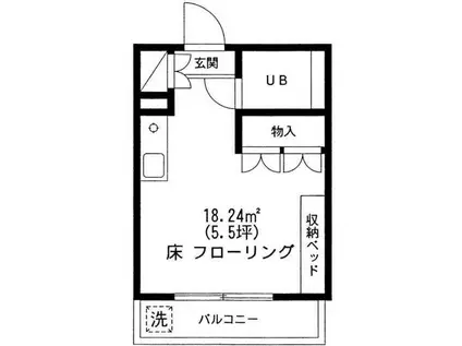ビレッジ里美(ワンルーム/1階)の間取り写真