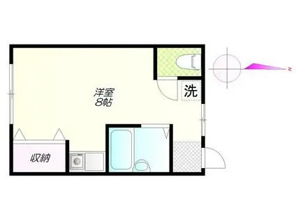 東京メトロ南北線 東大前駅 徒歩3分 2階建 築66年(ワンルーム/1階)の間取り写真