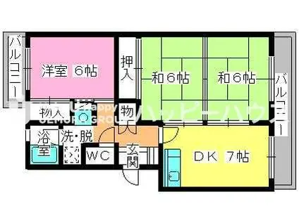 レジデンス宮原2(2LDK/2階)の間取り写真