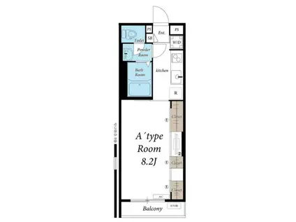 リブリセレーノ(1K/2階)の間取り写真