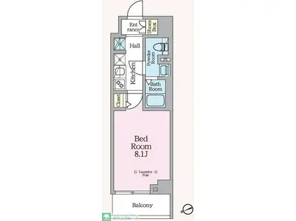 ARKMARKお花茶屋(1K/3階)の間取り写真