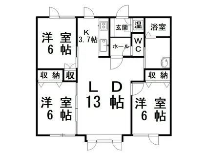 ハイツラルゴ(3LDK/1階)の間取り写真
