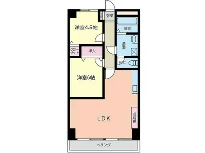 アパートメント松ヶ枝II(2LDK/2階)の間取り写真