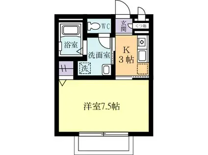 ドリームTEN(1K/1階)の間取り写真