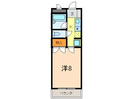 カースル御影(1K/3階)の間取り写真