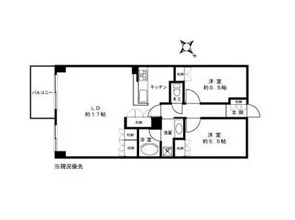 ガーデンホーム南千住EXプラザ(2LDK/3階)の間取り写真
