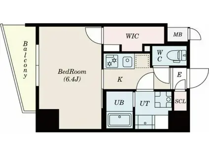 S-RESIDENCE浅間町(1K/2階)の間取り写真