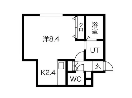 GARDEN サウス 1(1K/4階)の間取り写真