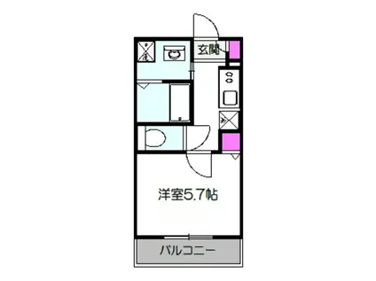 平野区長吉井戸(1K/1階)の間取り写真