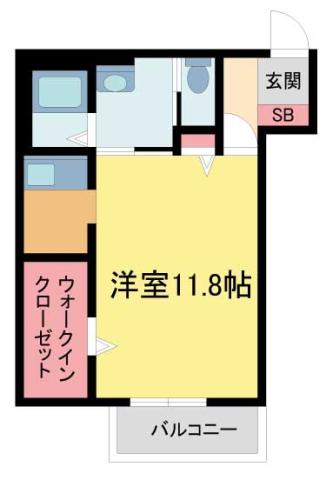 アイエフハイツ水波町V(ワンルーム/1階)の間取り写真