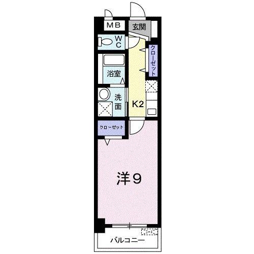 プラシード倉敷(1K/5階)の間取り写真