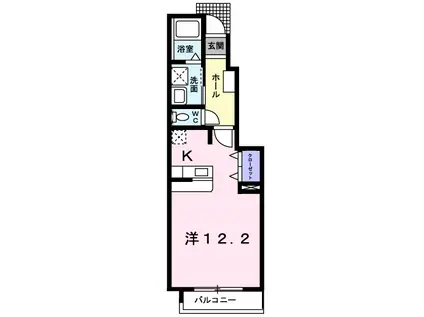 カーサ・ジョイエ(ワンルーム/1階)の間取り写真