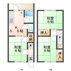 さぎやま庵(3K/1階)の間取り写真