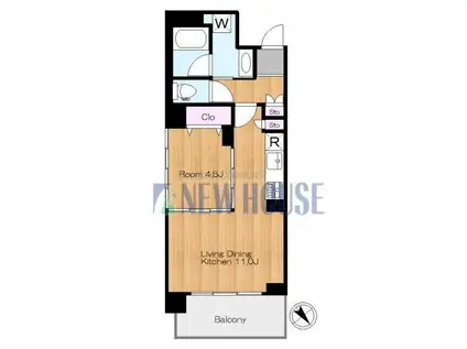 雅庵 神楽坂(1LDK/5階)の間取り写真