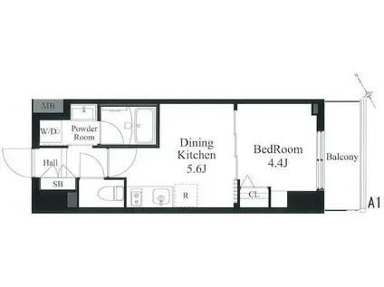 ラティエラ秋葉原(1DK/5階)の間取り写真