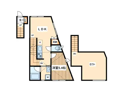 リースティン(1LDK/2階)の間取り写真