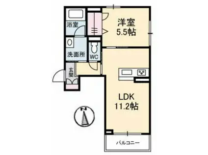 ベレオガーデンズ平田(1LDK/3階)の間取り写真