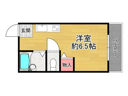 シャンテー中宮I(ワンルーム/3階)の間取り写真