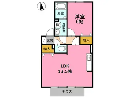 グリーンエクセル(1LDK/1階)の間取り写真