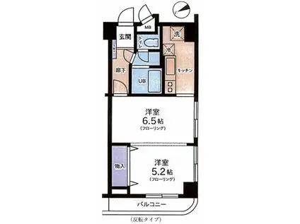 コーポ下北沢(1DK/4階)の間取り写真