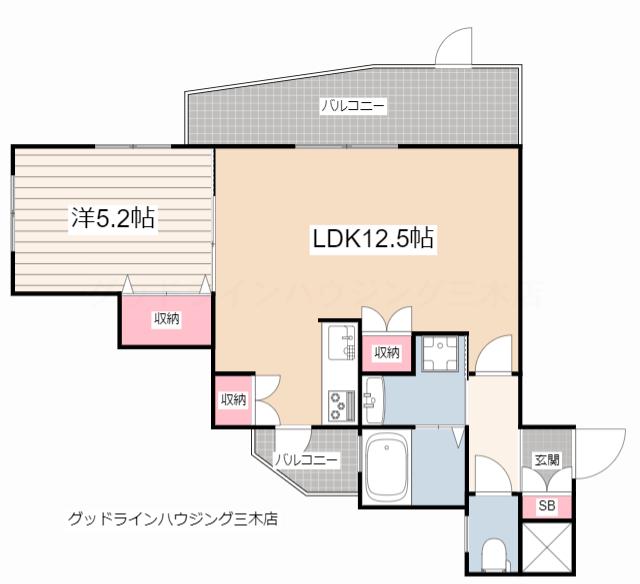 DIAMOND GREEN(1LDK/3階)の間取り写真