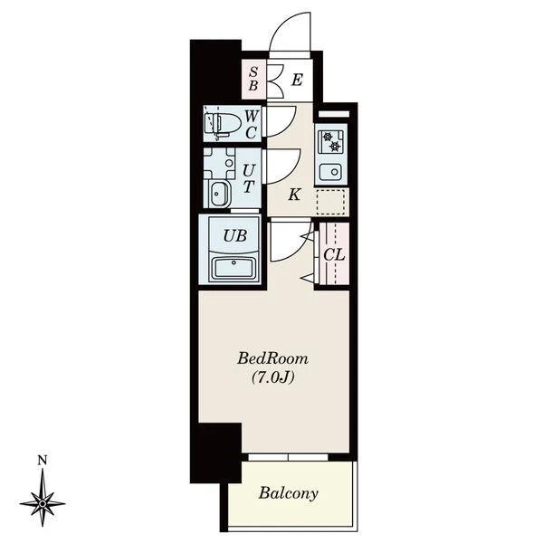 SーRESIDENCE尾頭橋CLARITY(1K/7階)の間取り写真