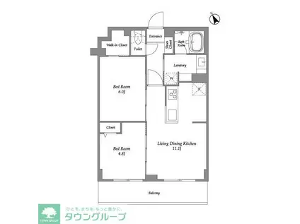 EMパレス田園調布(2LDK/1階)の間取り写真