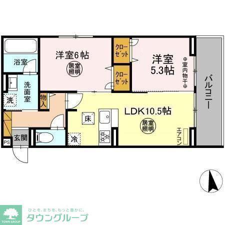 ROYAL(2LDK/1階)の間取り写真