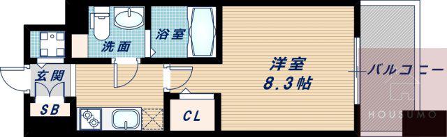 プラウドフラット新大阪(1K/3階)の間取り写真